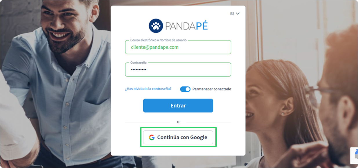 Inicio de sesión con Google