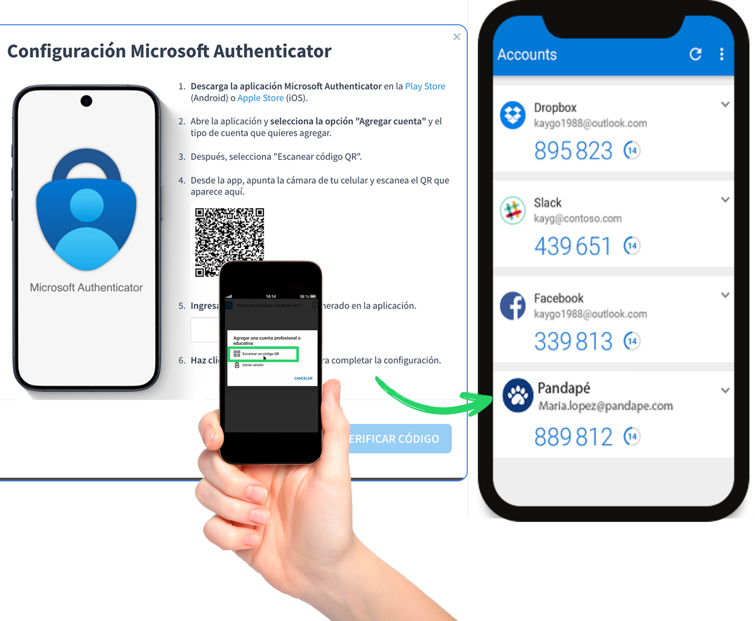 Escanear código QR con Microsoft Authenticator